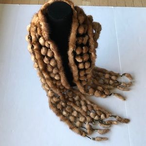 Vintage fur scarf wrap, stole beautiful, unusual